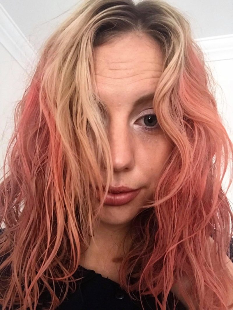 peach hair chalkn coloured blogger mermaid